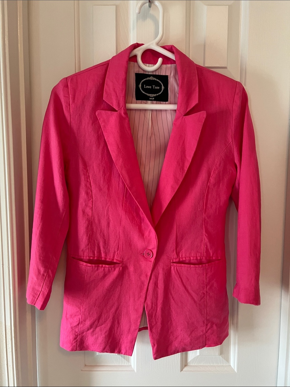 Love Tree Hot Pink Single-Button Blazer